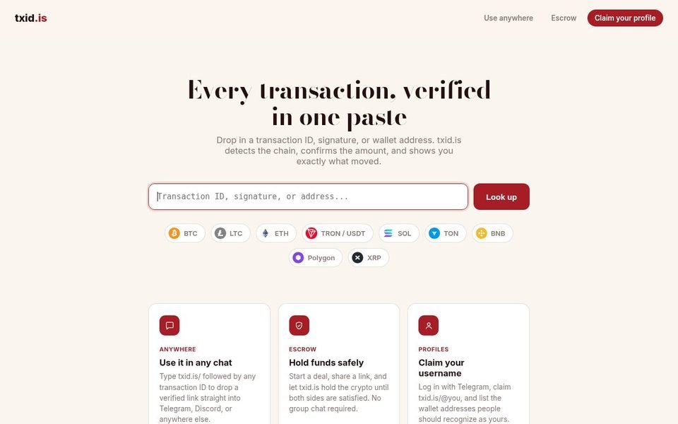 txid.is homepage